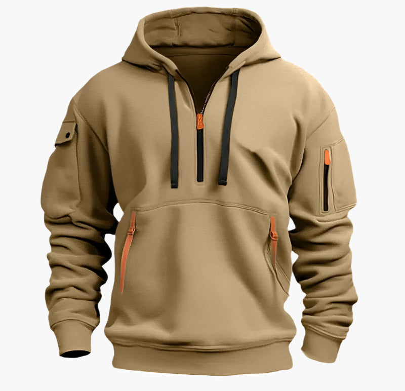 Heren Hoodie met capuchon en rits – Functionele en warme streetwear voor dagelijks gebruik en vrije tijd
