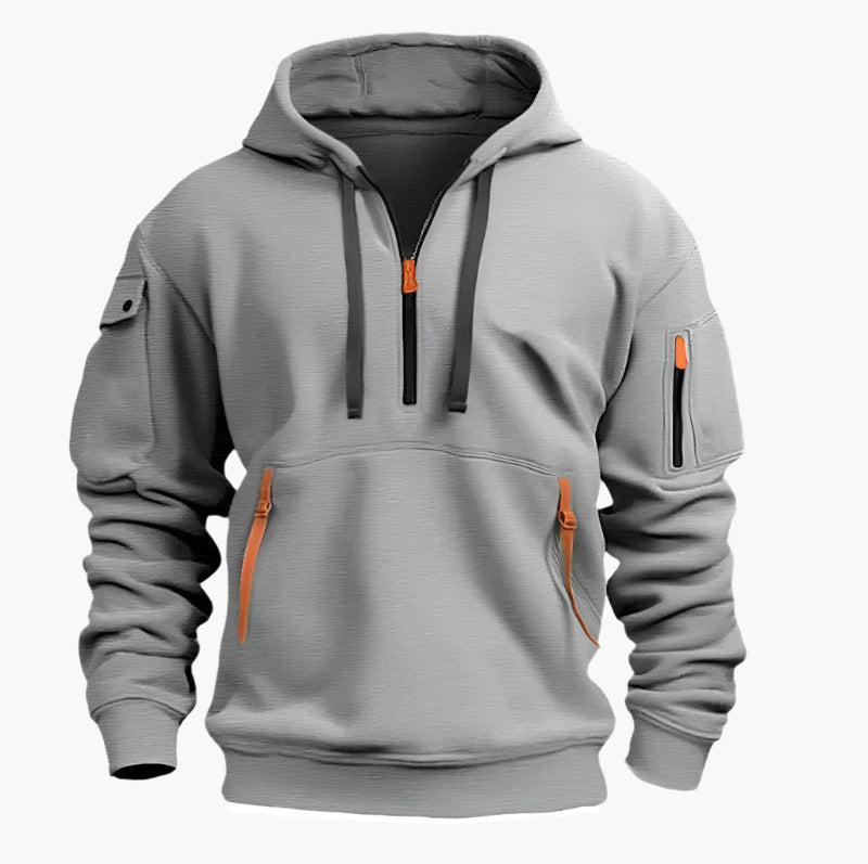 Heren Hoodie met capuchon en rits – Functionele en warme streetwear voor dagelijks gebruik en vrije tijd