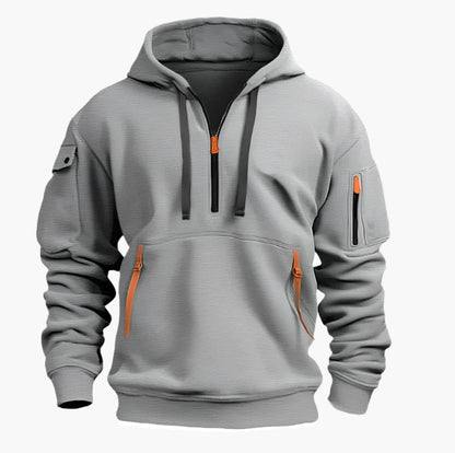 Heren Hoodie met capuchon en rits – Functionele en warme streetwear voor dagelijks gebruik en vrije tijd