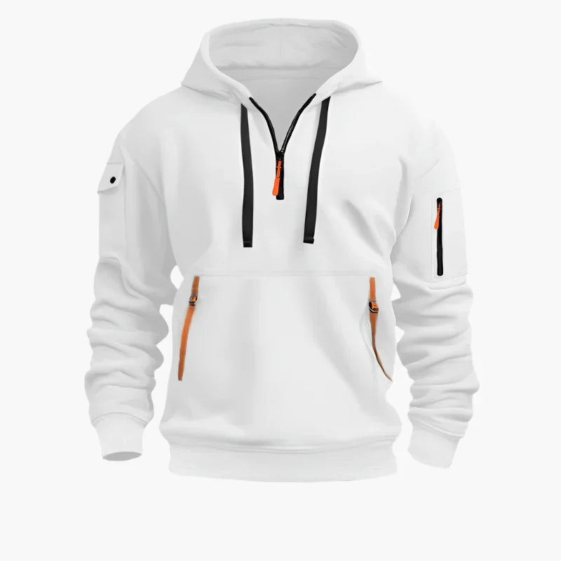Heren Hoodie met capuchon en rits – Functionele en warme streetwear voor dagelijks gebruik en vrije tijd