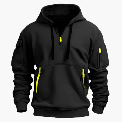 Heren Hoodie met capuchon en rits – Functionele en warme streetwear voor dagelijks gebruik en vrije tijd