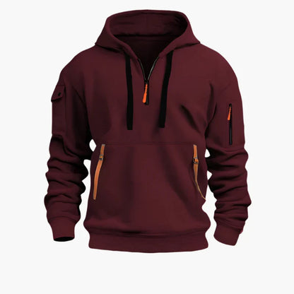 Heren Hoodie met capuchon en rits – Functionele en warme streetwear voor dagelijks gebruik en vrije tijd