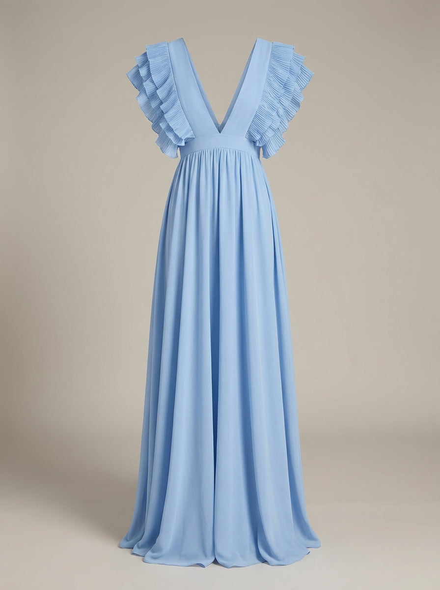 Elegante Ruchesglans Maxi Jurk Dames Bruiloft & Feestelijke Look