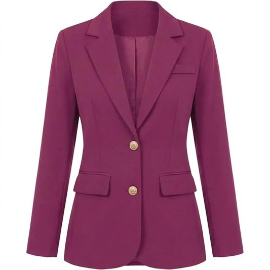 Dames Getailleerde Blazer met Revers en Tweeknoopssluiting