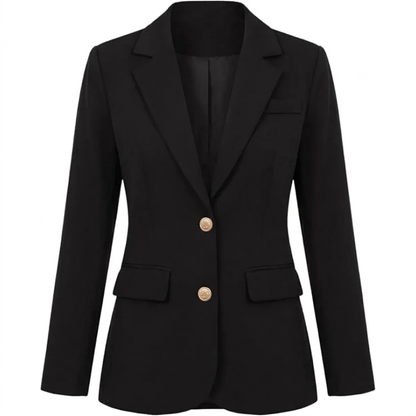 Dames Getailleerde Blazer met Revers en Tweeknoopssluiting