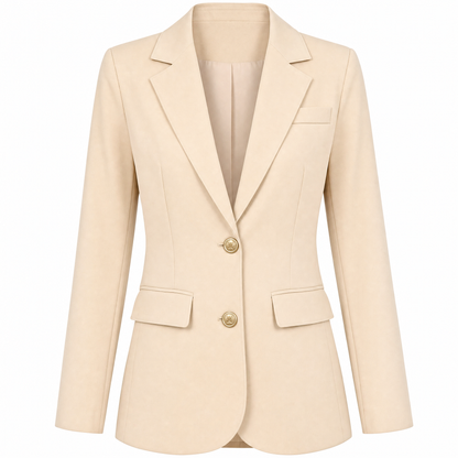 Dames Getailleerde Blazer met Revers en Tweeknoopssluiting