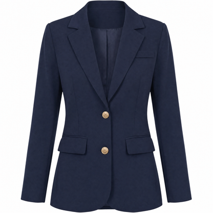 Dames Getailleerde Blazer met Revers en Tweeknoopssluiting