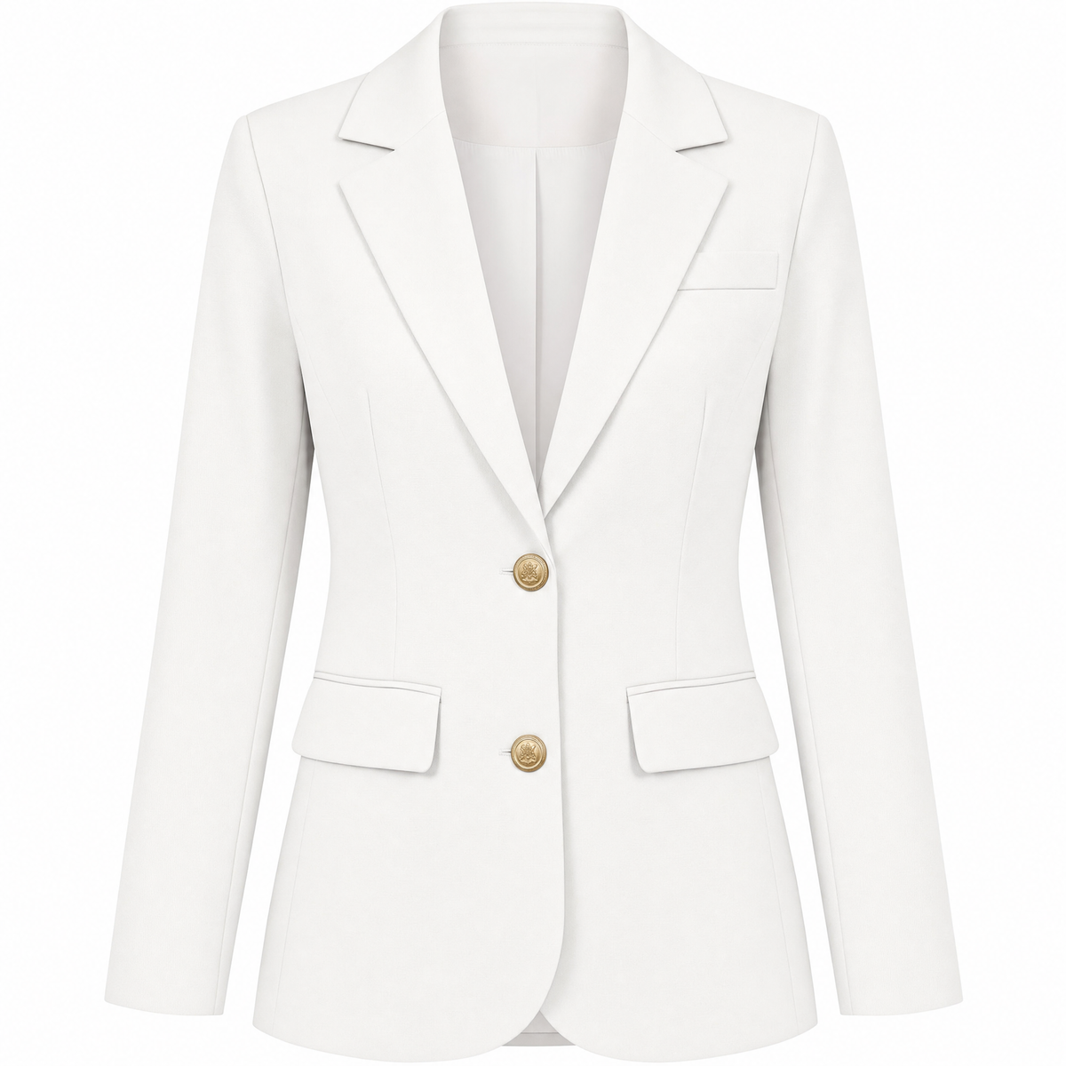 Dames Getailleerde Blazer met Revers en Tweeknoopssluiting