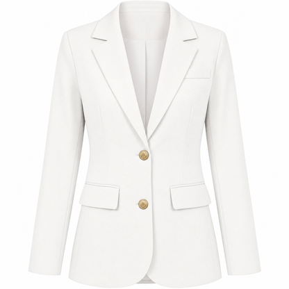Dames Getailleerde Blazer met Revers en Tweeknoopssluiting