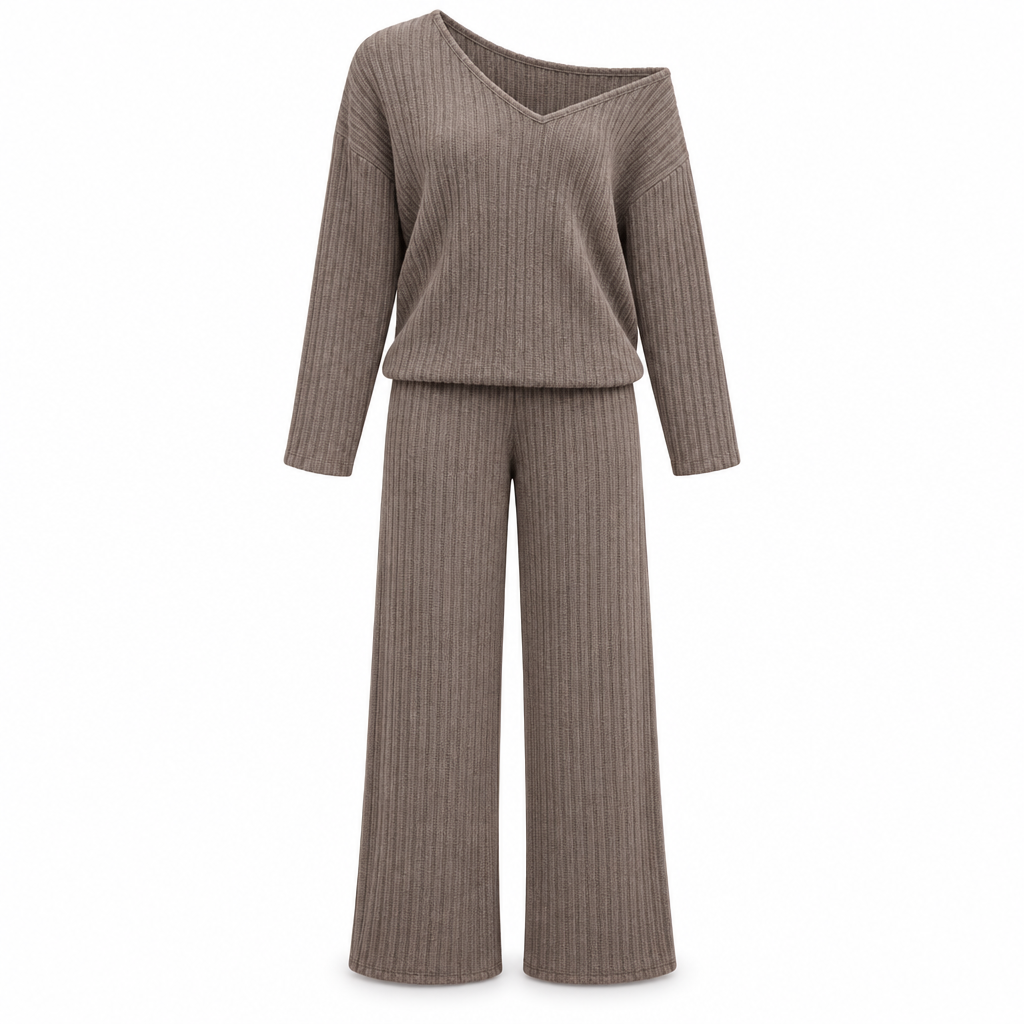 Sorelle Dames Gebreide Set – Warme Trui en Broek