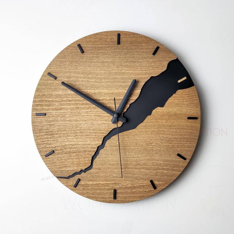 Houten Wandklok 30 x 30 cm – Minimalistisch Rustiek Design