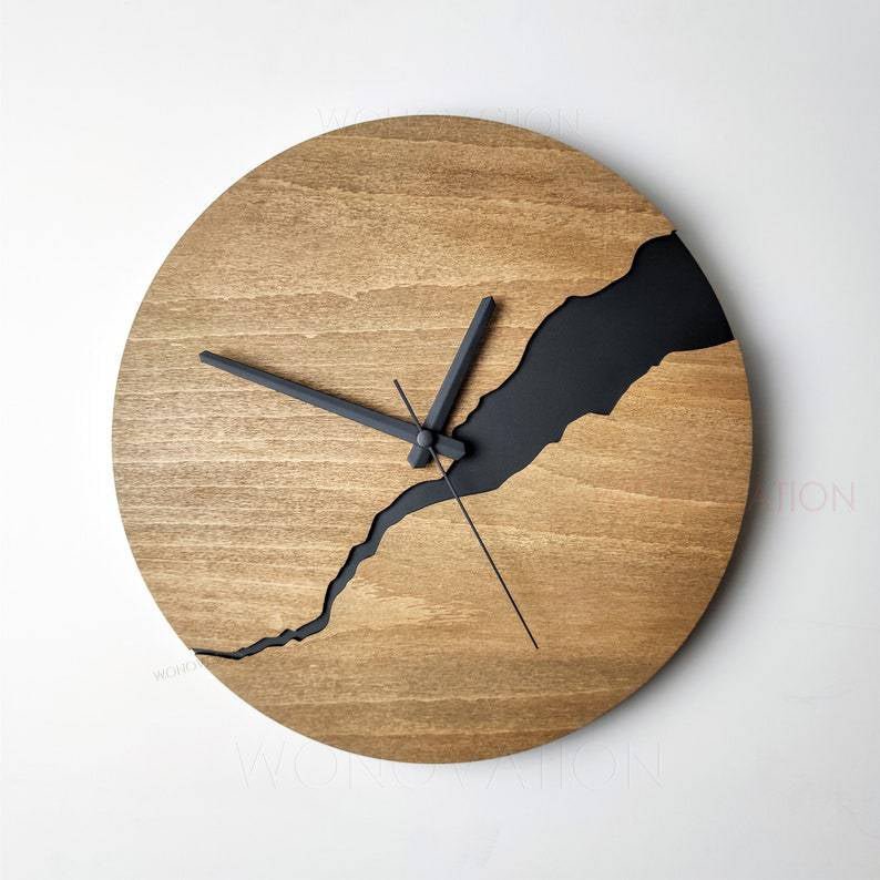 Houten Wandklok 30 x 30 cm – Minimalistisch Rustiek Design