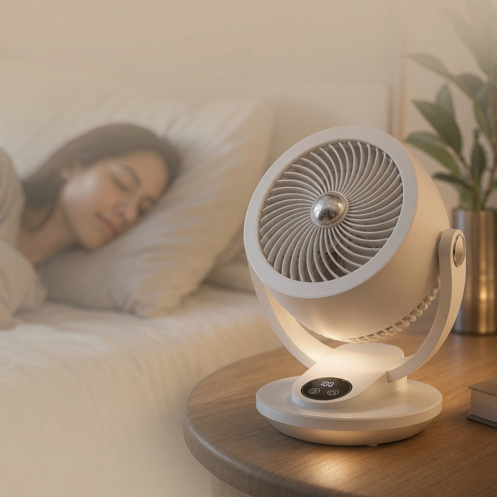 WindSfeer Compacte Tafelventilator Stil USB of Netvoeding 360° Luchtcirculatie