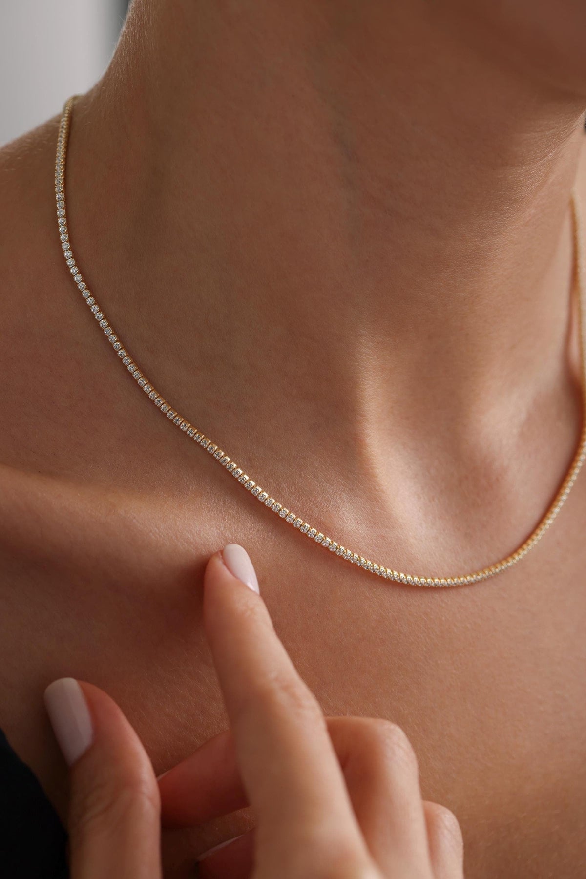 Saar Tennis Ketting – Elegante Kristallen Ketting met 14K Plating
