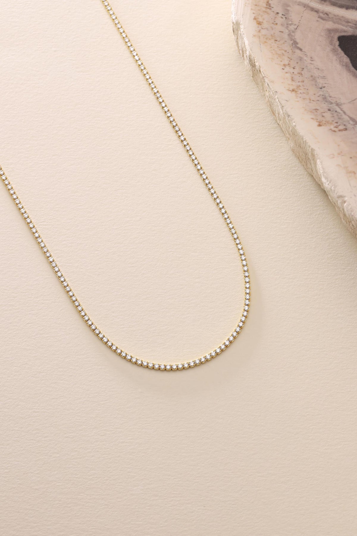 Saar Tennis Ketting – Elegante Kristallen Ketting met 14K Plating