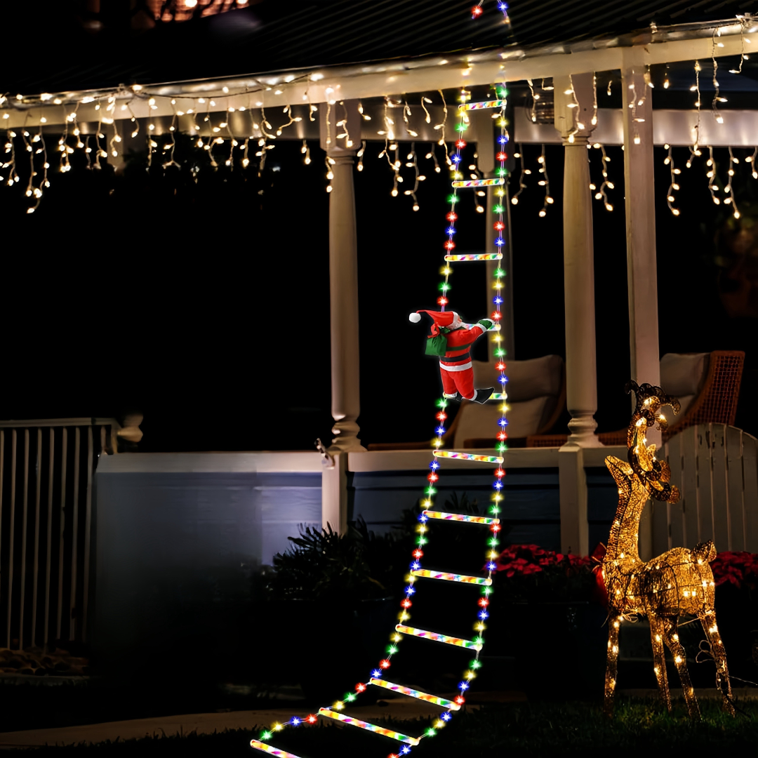 Klimmende Kerstman Ladder Display