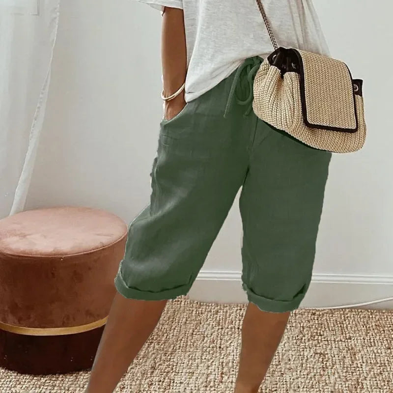 LuchtFlex Dames Short met Stretchstof en Praktische Zakken