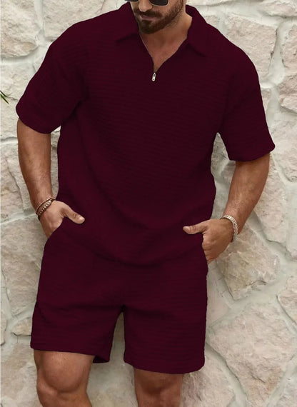 Luca Zomerset Heren Ademend Wafelstof Casual Outfit