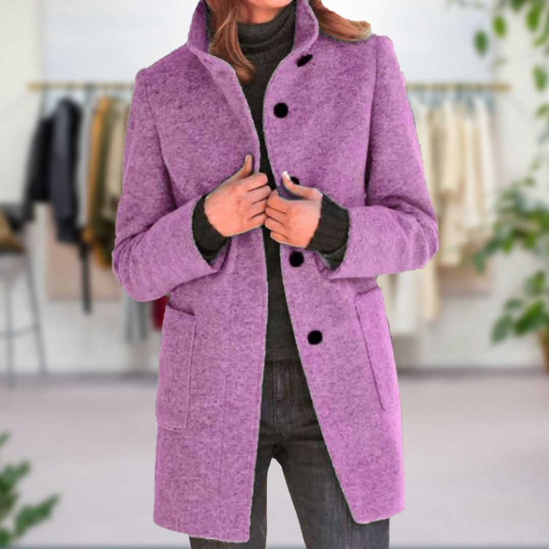 Elara Dames Herfstjas Warm Elegant Getailleerd Model
