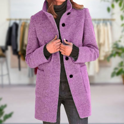 Elara Dames Herfstjas Warm Elegant Getailleerd Model
