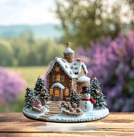 Verlicht Peperkoekhuisje Kerstdecoratie – Warmwit Licht voor Tafel