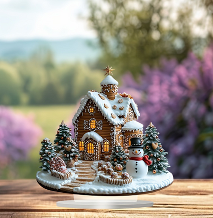 Verlicht Peperkoekhuisje Kerstdecoratie – Warmwit Licht voor Tafel