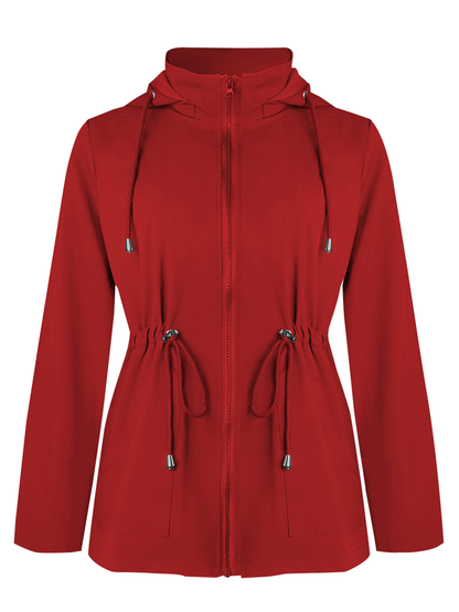 Damesjack met Capuchon, Rits en Verstelbare Taille