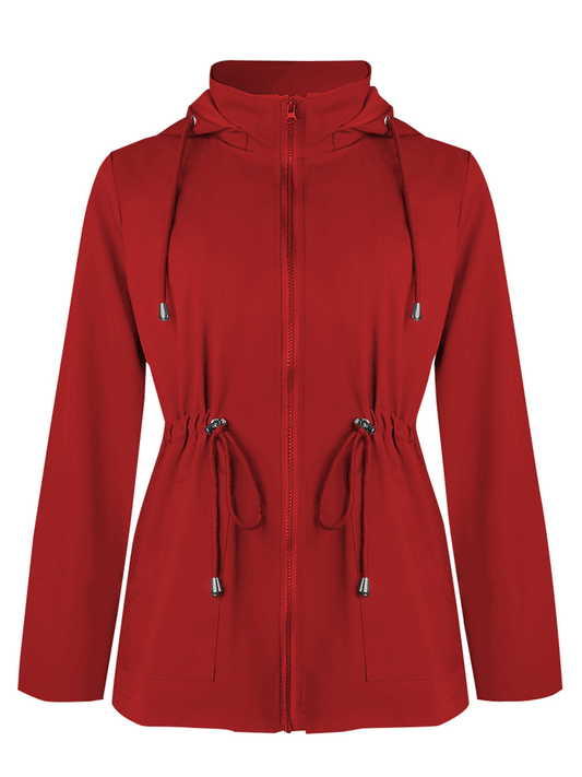Damesjack met Capuchon, Rits en Verstelbare Taille