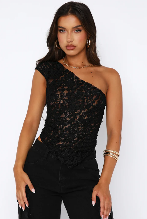 Nola Asymmetrische Kanten Top Dames Eénschouder Model
