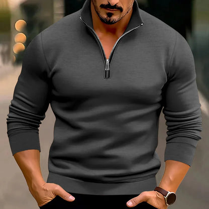 Valerio Comfort Sweater – Heren trui met rits en hoge kraag