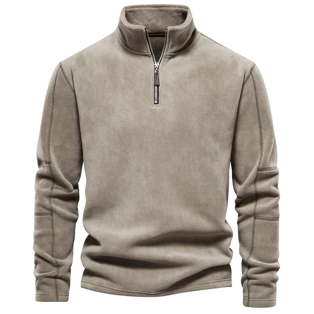 Norvian Fleece Trui met Opstaande Kraag voor Heren