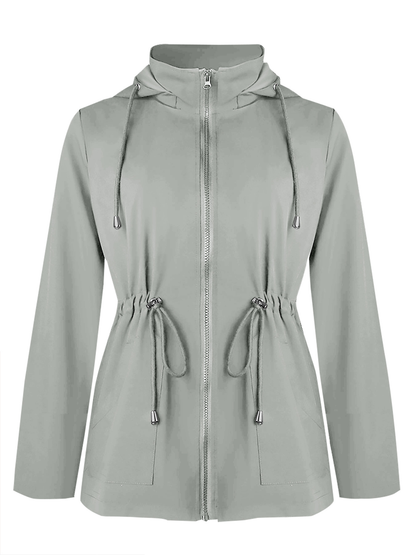 Damesjack met Capuchon, Rits en Verstelbare Taille