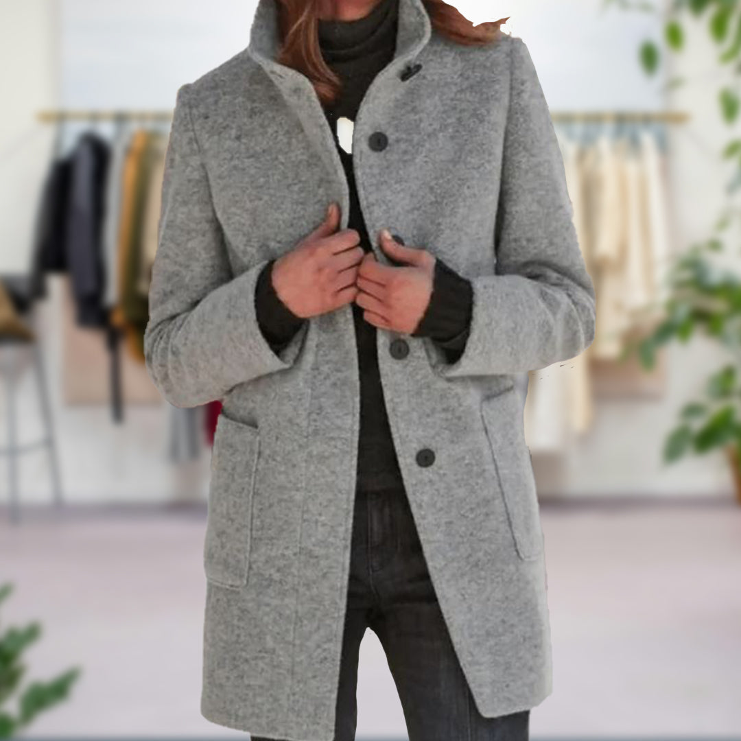 Elara Dames Herfstjas Warm Elegant Getailleerd Model