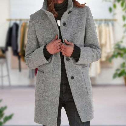Elara Dames Herfstjas Warm Elegant Getailleerd Model