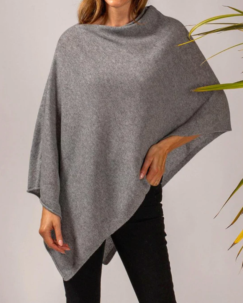 Dames Ponchojas met Knopen – Elegante Gebreide Lente & Herfst Stijl
