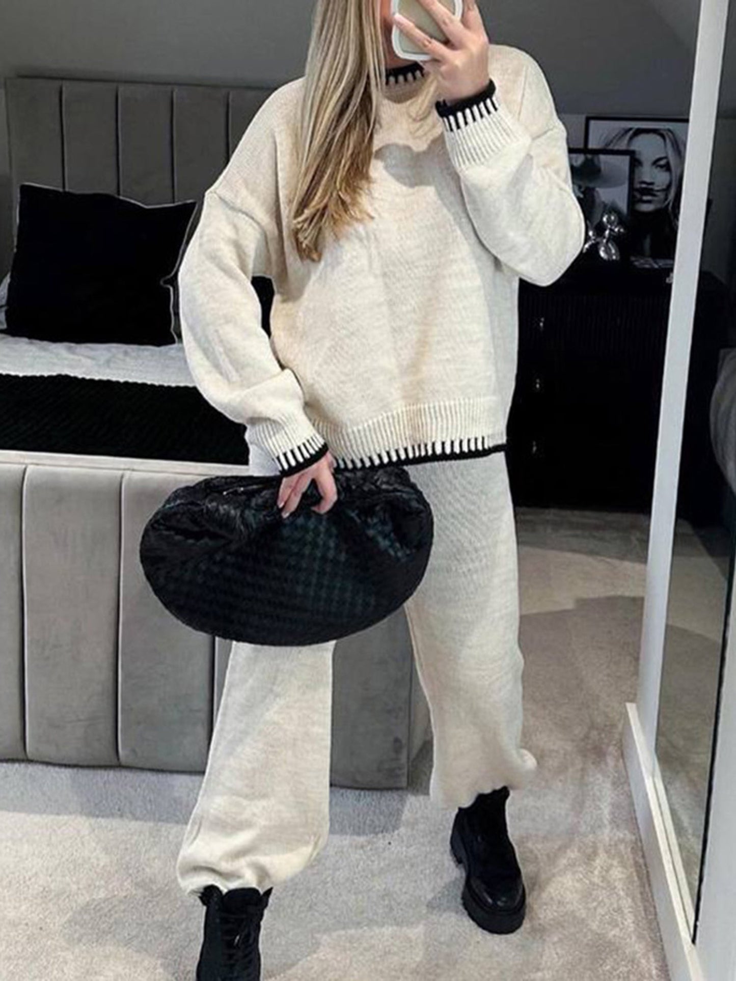 Luna Herfstset Dames – Warme Gebreide Set voor Elke Dag