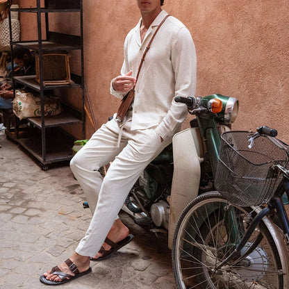 Noorderlicht Vintage Heren Set – Luxe 2-delige Zomeroutfit met Comfort