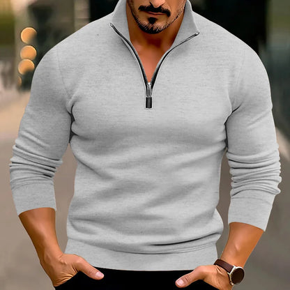 Valerio Comfort Sweater – Heren trui met rits en hoge kraag