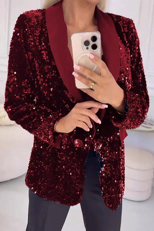 FeestGlans Dames Paillettenblazer – Glinsterende Feestelijke Blazer