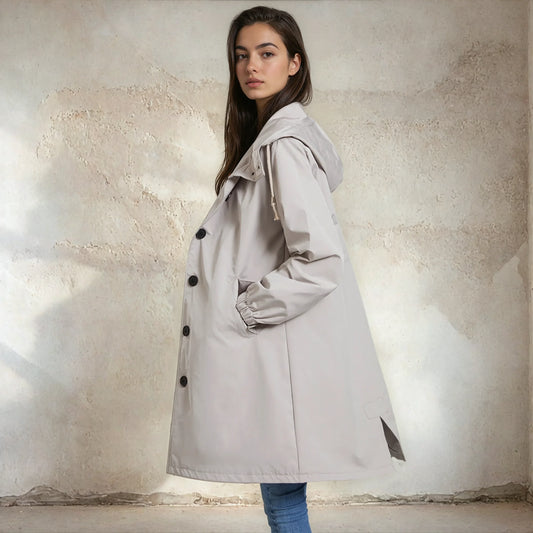 Dames wintertrenchcoat Norvella – water- en winddichte lange jas