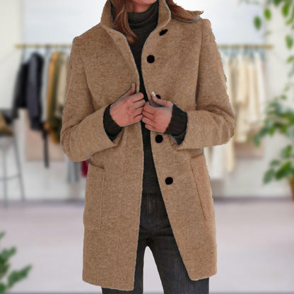 Elara Dames Herfstjas Warm Elegant Getailleerd Model