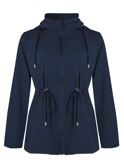 Damesjack met Capuchon, Rits en Verstelbare Taille