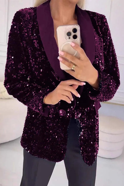 FeestGlans Dames Paillettenblazer – Glinsterende Feestelijke Blazer