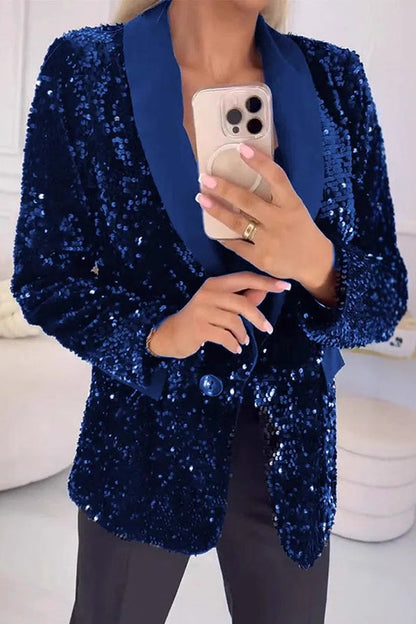 FeestGlans Dames Paillettenblazer – Glinsterende Feestelijke Blazer