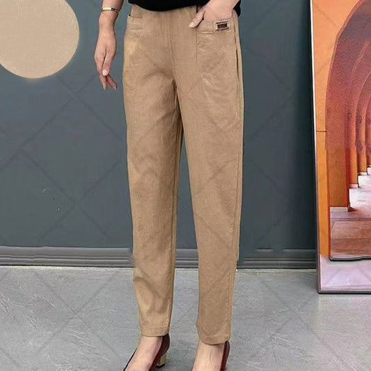 Lunara Katoenen Damesbroek met Elastische Taille en Comfortabele Pasvorm
