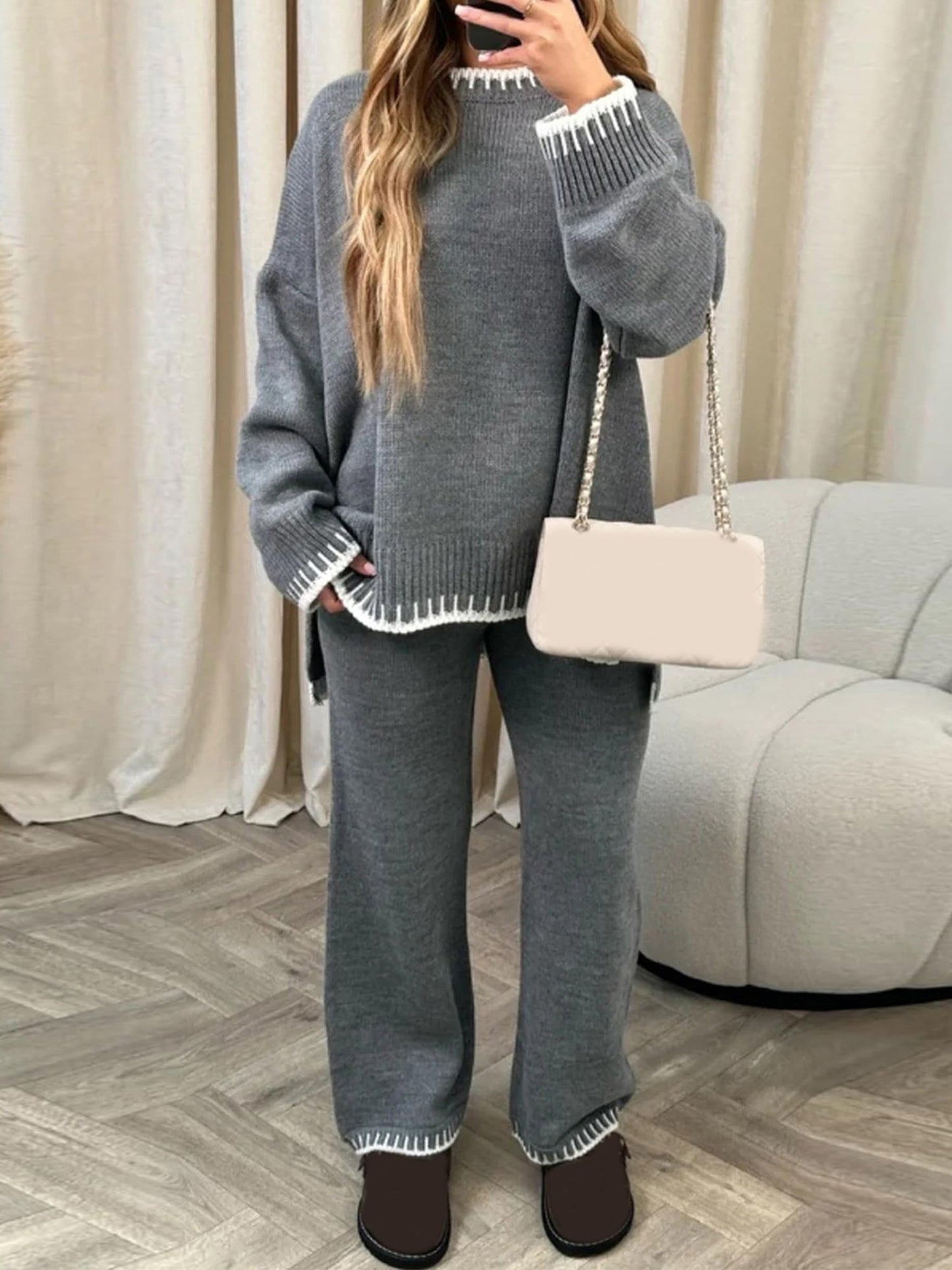 Luna Herfstset Dames – Warme Gebreide Set voor Elke Dag