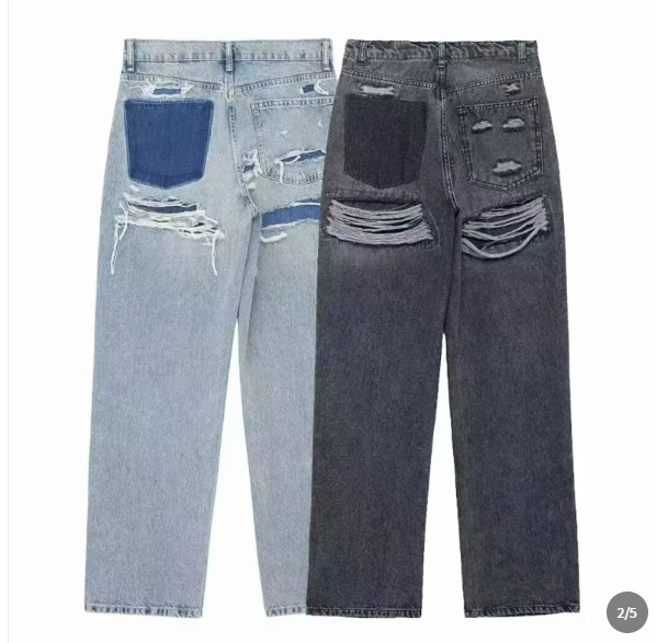RetroRafel Vintage Dames Jeans Losse Pasvorm Lichtblauw Denim