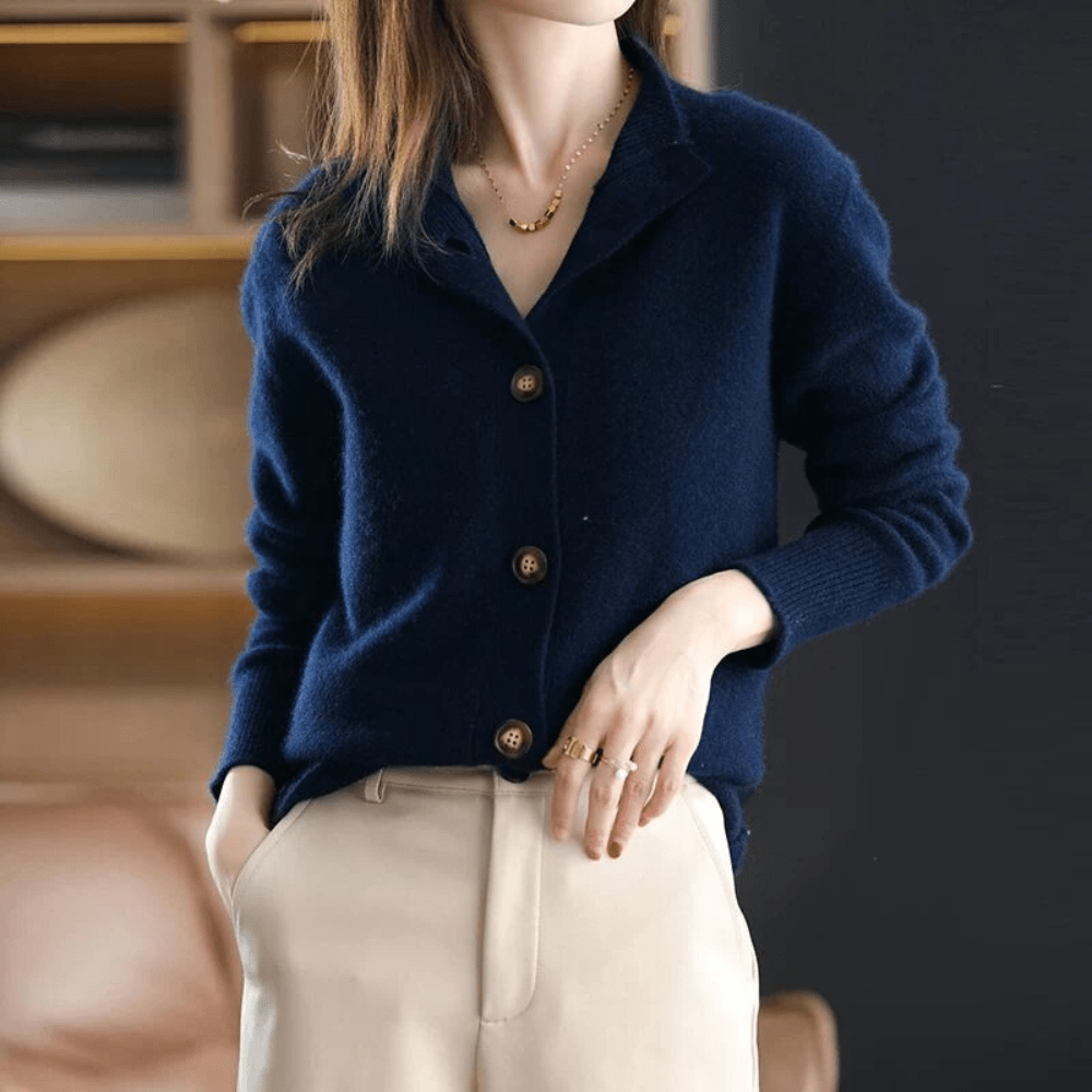 Zachte Dames Gebreide Kasjmierlook Vest – Warm & Elegant