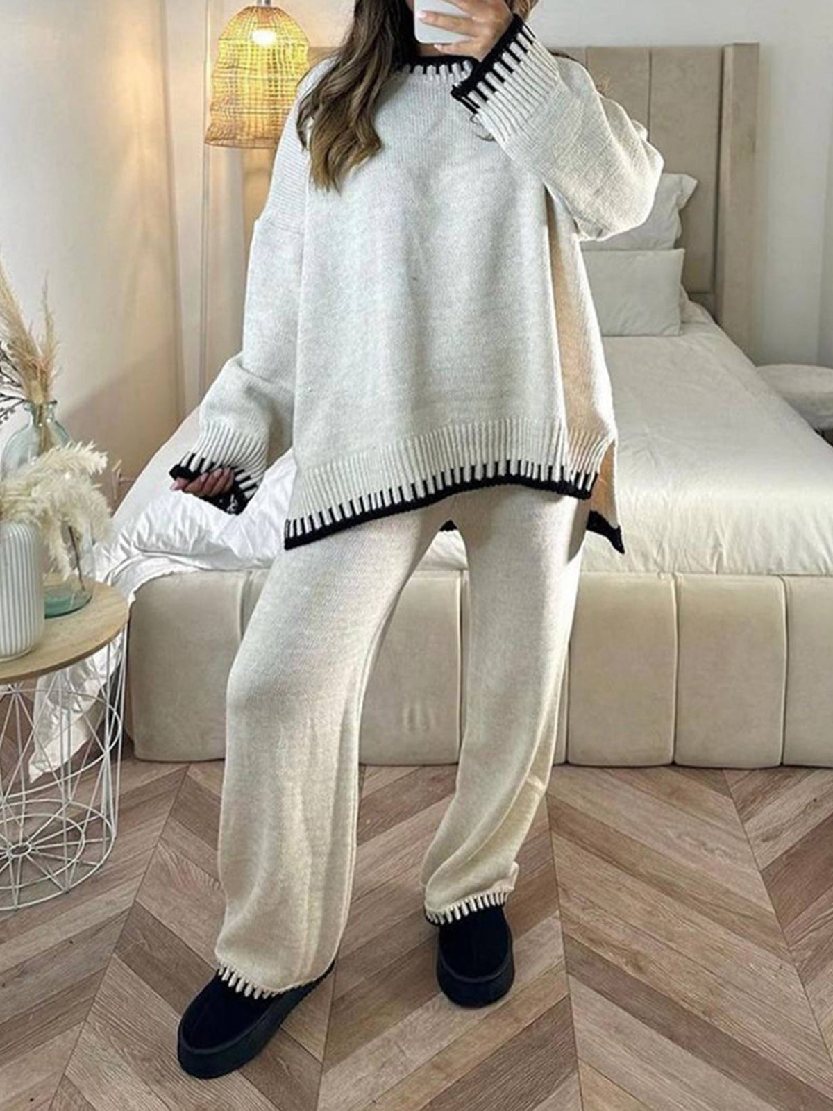 Luna Herfstset Dames – Warme Gebreide Set voor Elke Dag