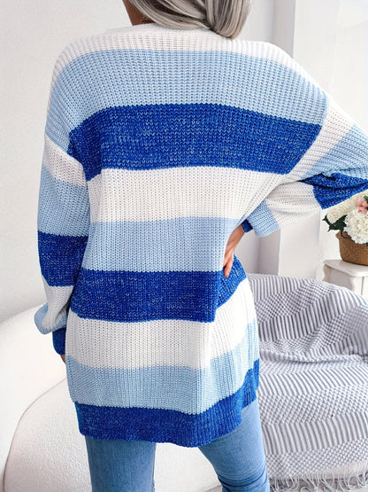 Lunavera Gestreept Damesvest – Zacht Warm Herfstvest